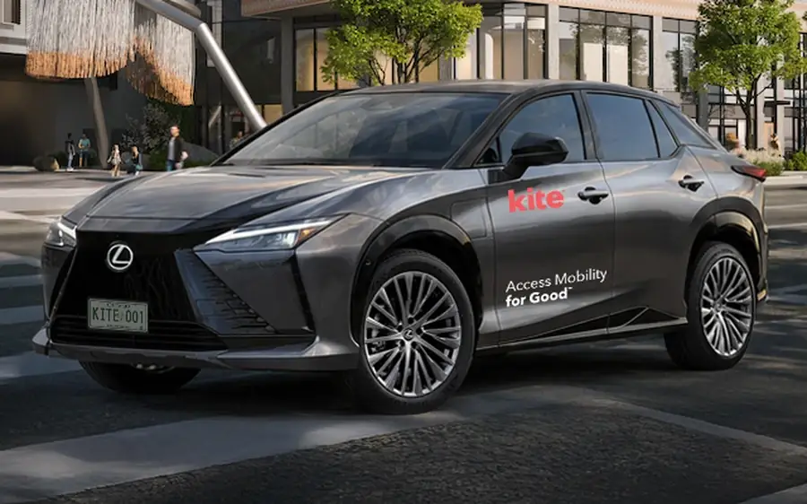 The Kite Lexus RZ 450e electric SUV, the car available at The Spoke